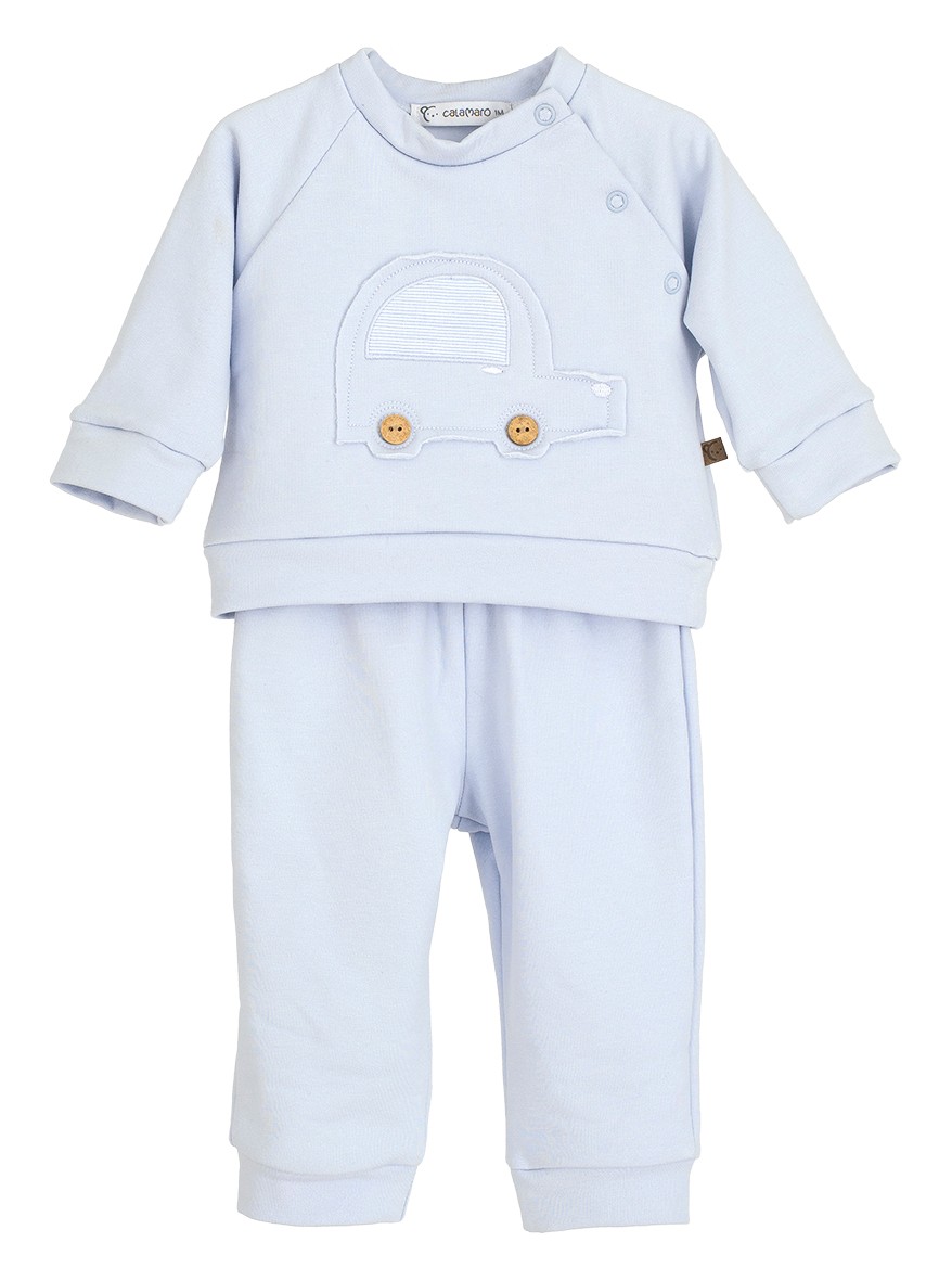 Conjunto Sport Lebeche Celeste Calamaro | Bebé 3-36 Meses 96% Algodón