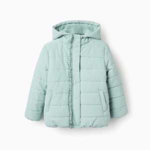 Chaqueta Acolchada con Capucha y Forro Polar para Niña, Verde Agua marca Zippy