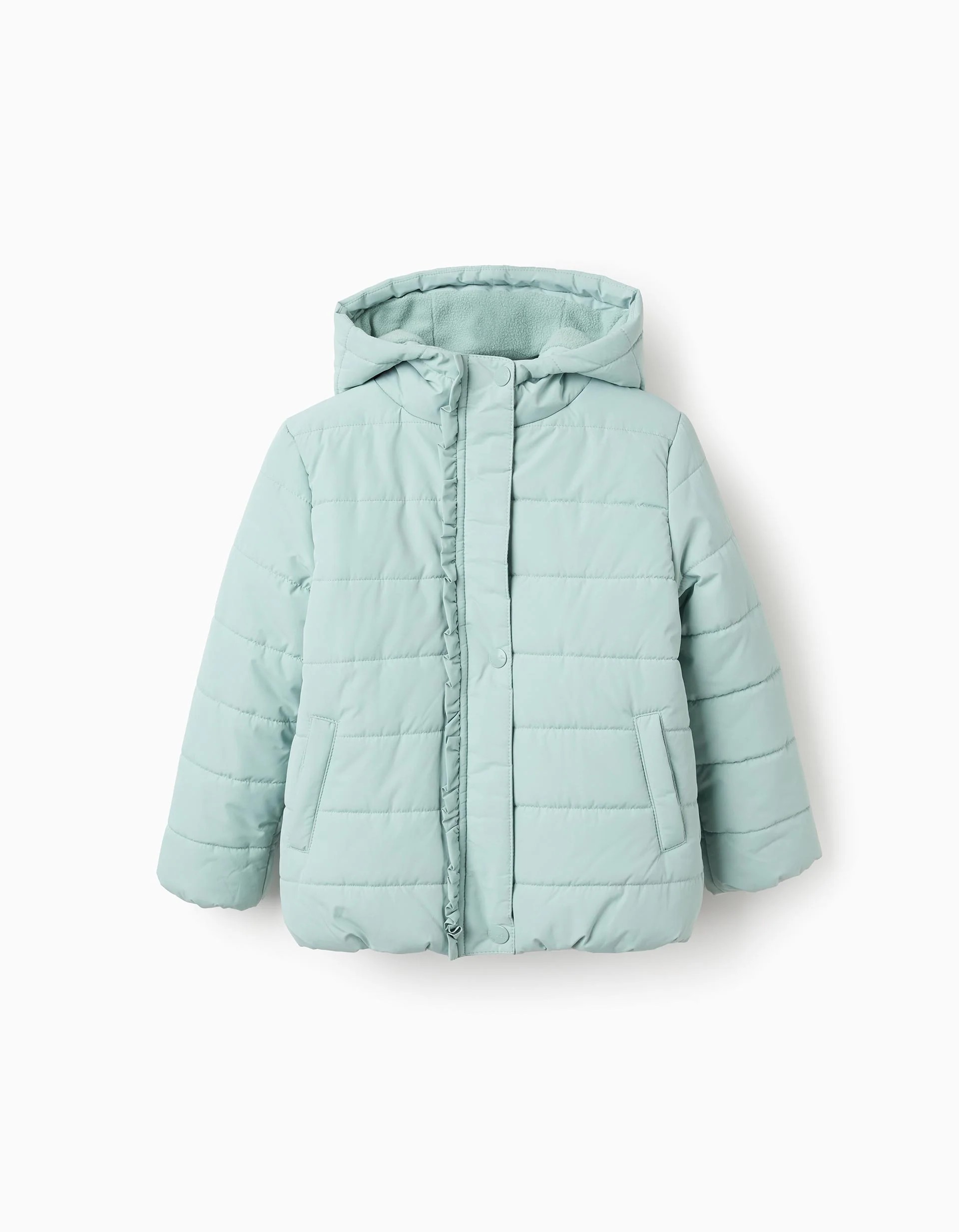 Chaqueta Acolchada con Capucha y Forro Polar para Niña, Verde Agua marca Zippy