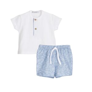 Conjunto niño Familia Sikar blanco y azul Calamaro