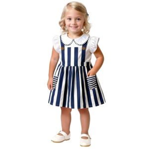 Conjunto pichi niña rayas azul MILON