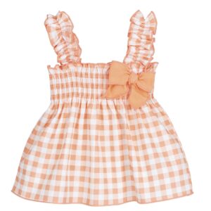 Vestido cuadros melocotón marca Calamaro