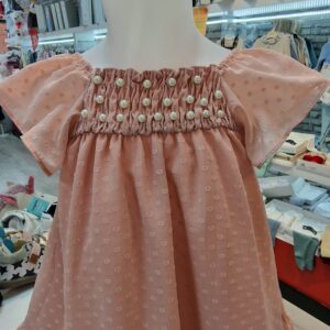 Vestido romántico rosa empolvado MILON
