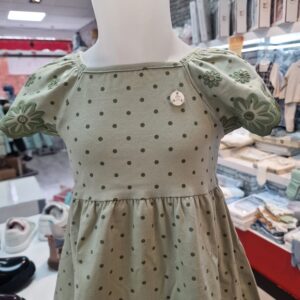 Vestido verde agua con detalle verde oscuro Milon