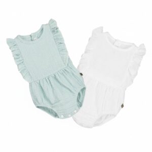 Pelele bebé Atari Calamaro blanco y  mint – 1 a 24 meses