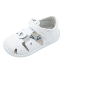 Sandalia respetuosa blanco detalle plata L500 Titanitos