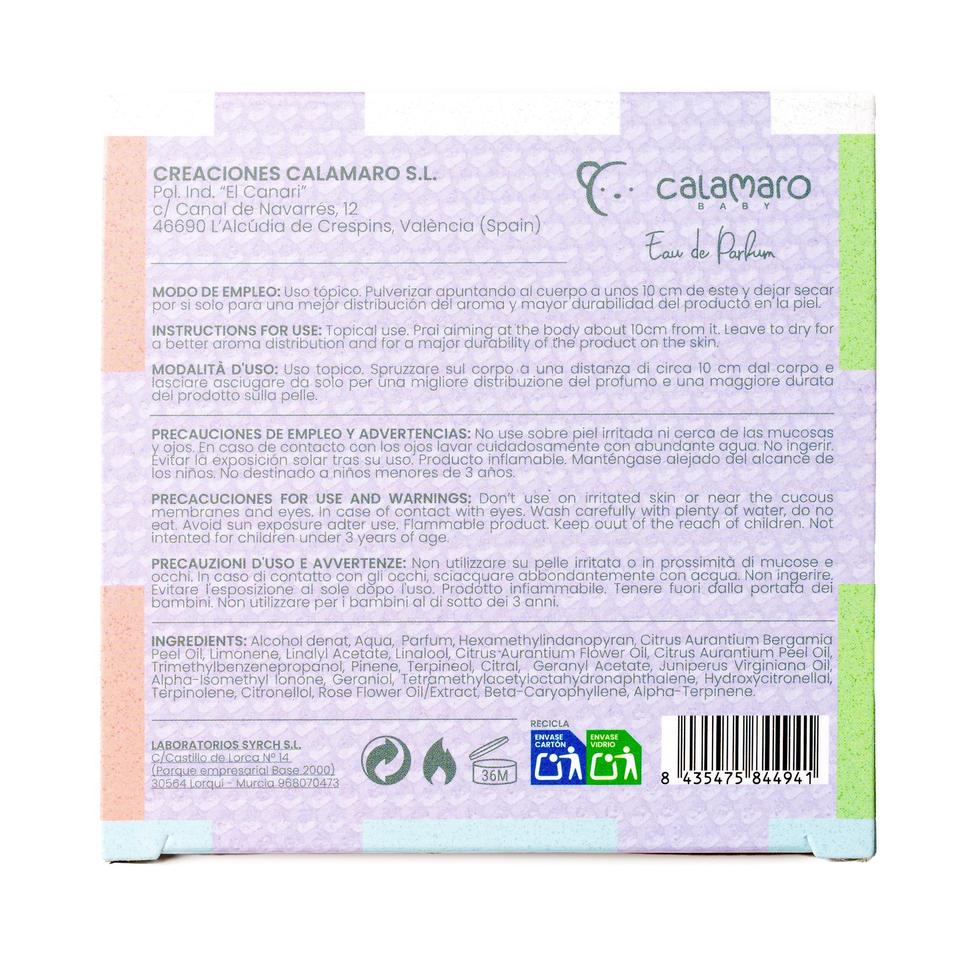 Perfume Calamaro Baby 50ml Bebe/Niño/Niña - Imagen 6