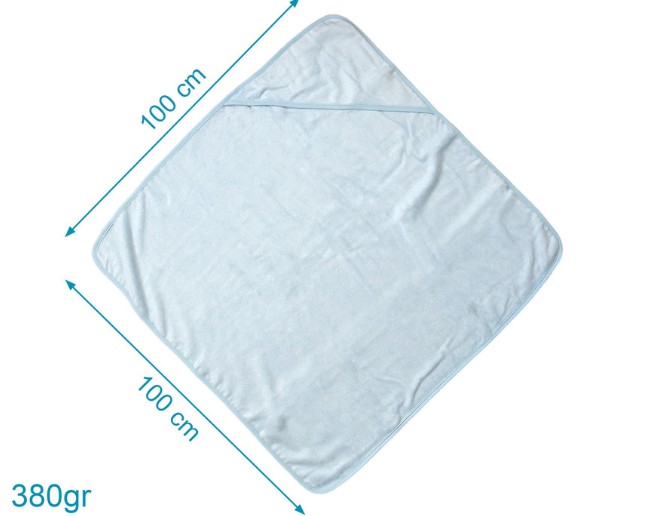 TOALLA 100X100CMS 380GRS BAMBÚ AZUL - Imagen 4