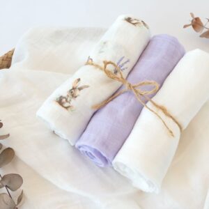 MUSELINA 70X70CMS BAMBÚ LAVANDA 3U