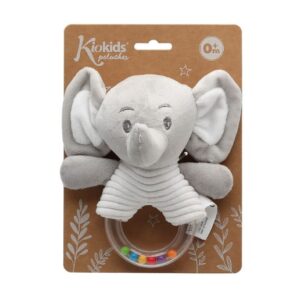 KIOKIDS PELUCHE SONAJERO ELEFANTE GRIS 18CM