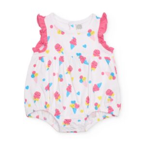 Body bebe nina Tuc Tuc estampado helados volantes rosas