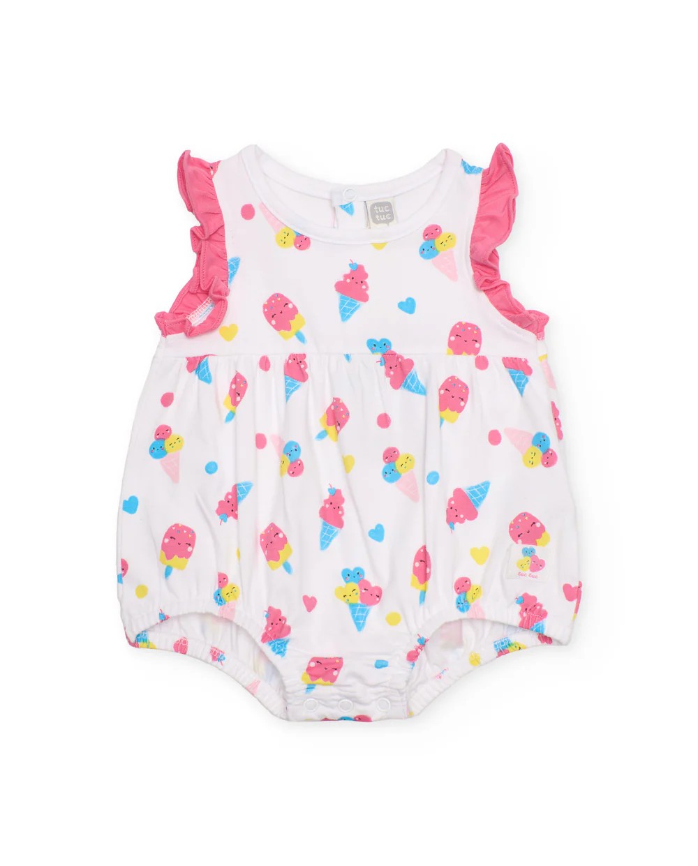 Body bebe nina Tuc Tuc estampado helados volantes rosas