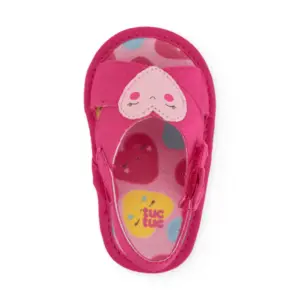 Sandalias bebe nina Tuc Tuc fucsia corazones velcro preandante