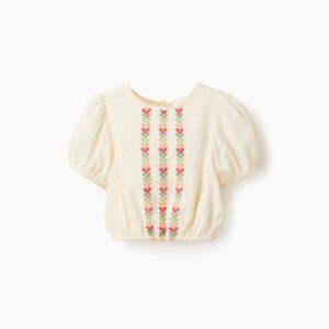 Blusa Niña con mangas bullonadas Marca Zippy_ 26009
