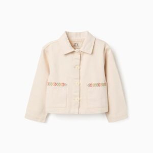 Chaqueta con bordado para niña _26002