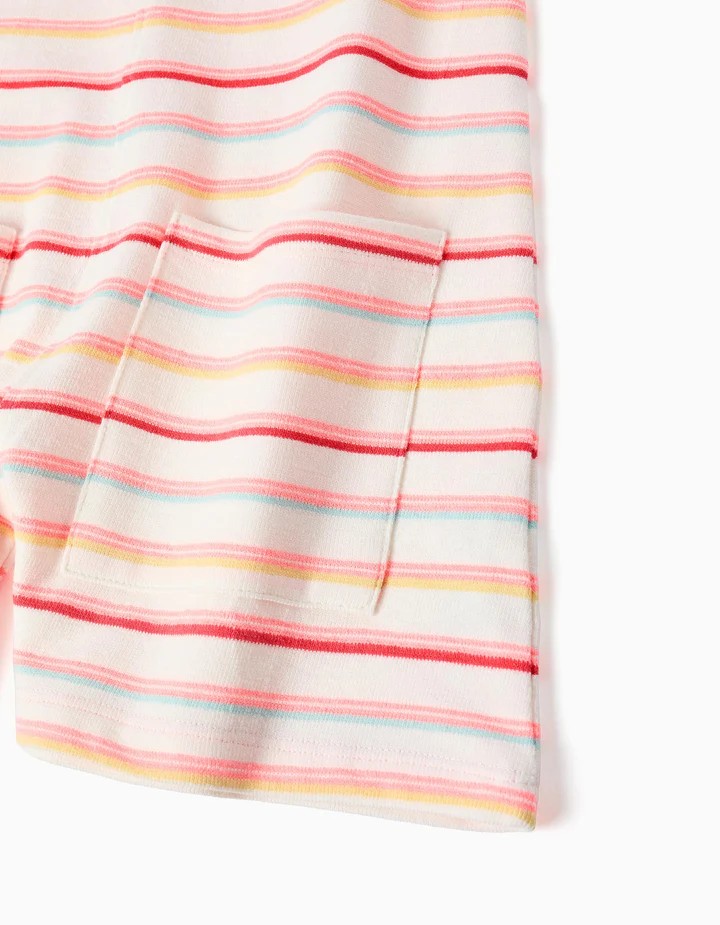 Mono nina Zippy rayas colores pastel tirantes ajustables bolsillos
