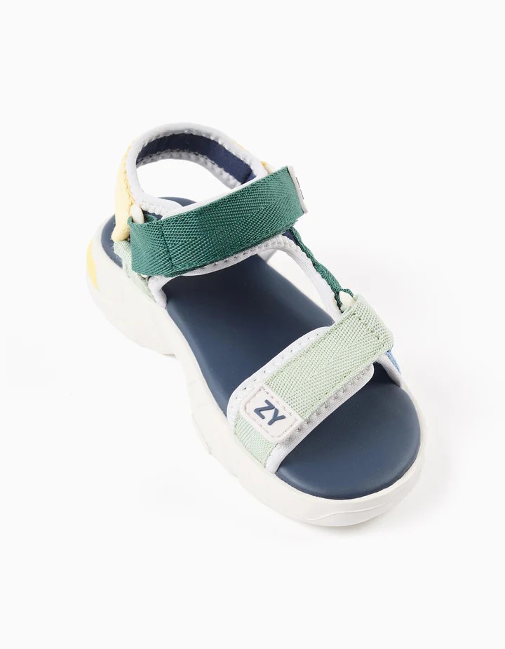 Sandalias nino Zippy multicolor deportivas velcro suela blanca