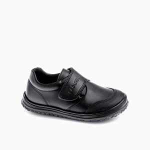 Zapato colegial barefoot nina Pablosky negro piel flexible suela fina velcro