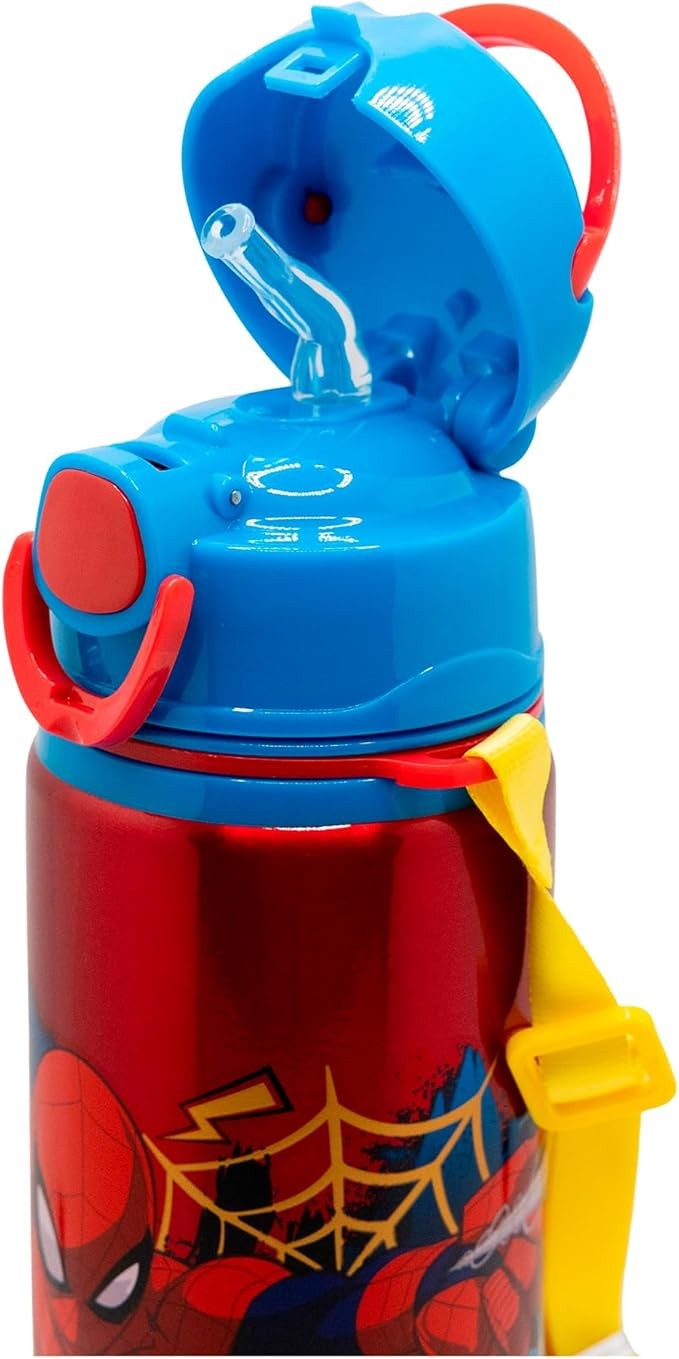 Cantimplora Spiderman aluminio 730ml botella agua infantil roja azul