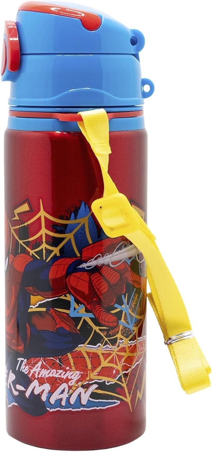 Cantimplora Spiderman aluminio 730ml botella agua infantil roja azul