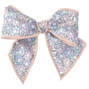 Lazo nina flores pastel ribete rosa accesorio pelo