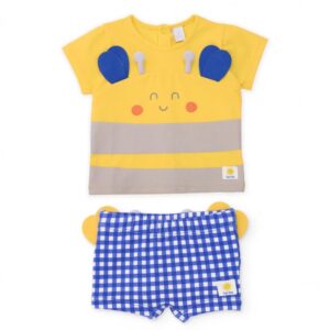 Bañador bebé niño Tuc Tuc abejita amarillo y azul vichy