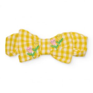 Diadema bebé niña Tuc Tuc cuadros vichy amarillo flore