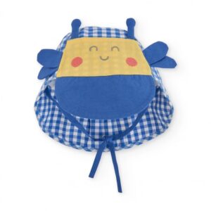 Gorro bebé niño Tuc Tuc abejita azul vichy con cintas