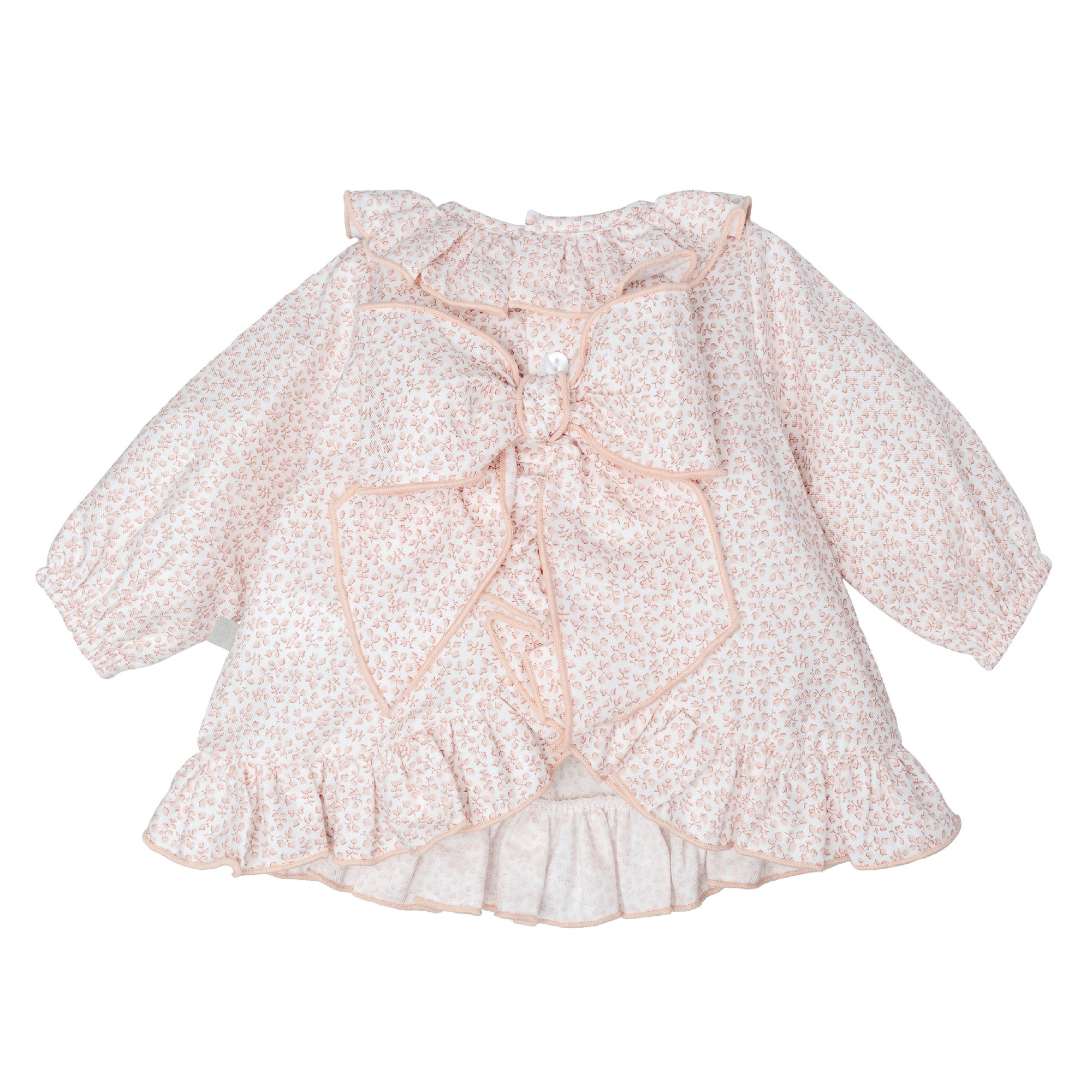 Conjunto bebe nina Calamaro blusa floral volantes braguita puntilla algodon Conjunto bebe nina Calamaro blusa floral volantes braguita puntilla algodon