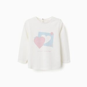 Camiseta Bebé De Manga Larga Con Corazones