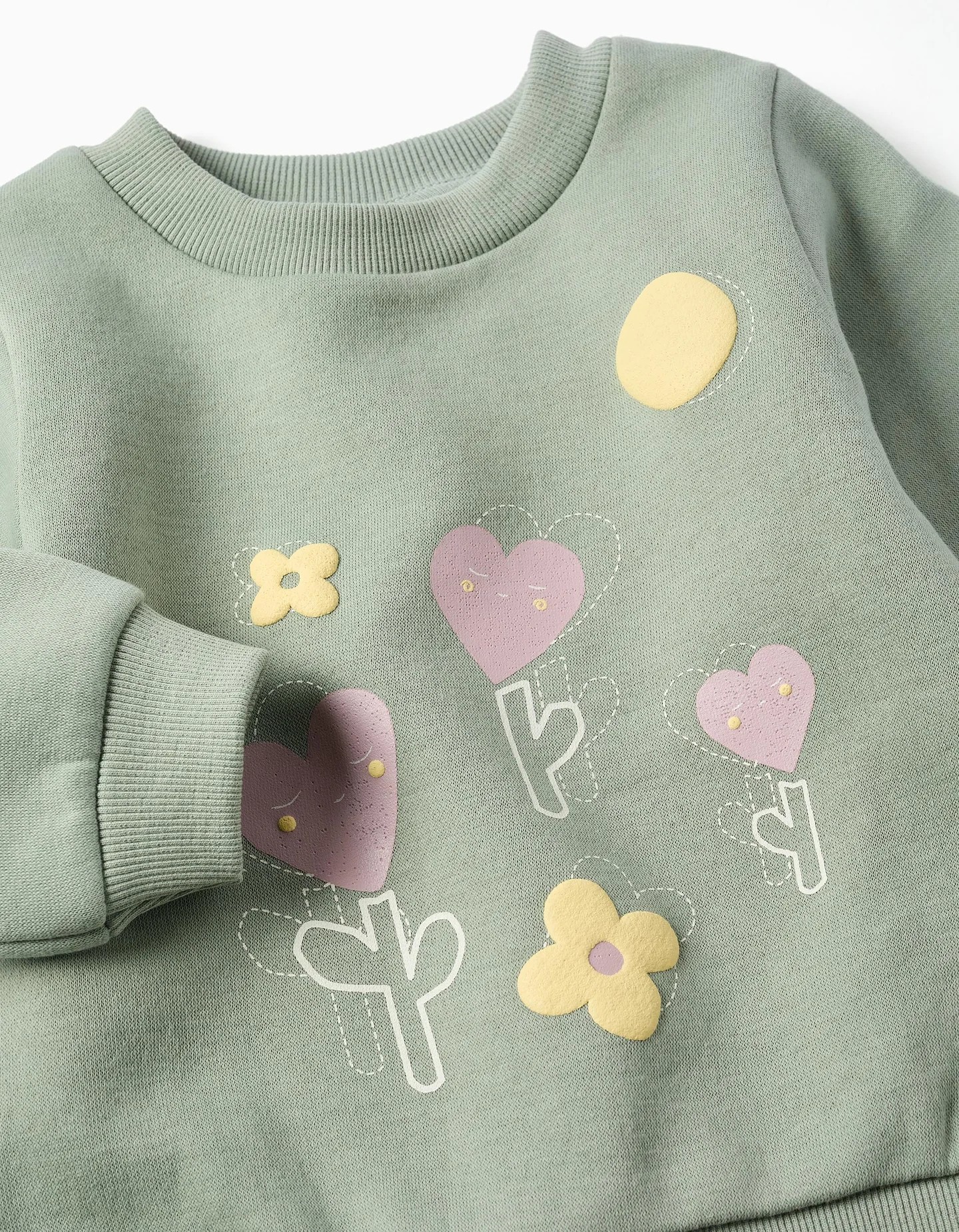 Sudadera bebé niña flores corazones - Imagen 3