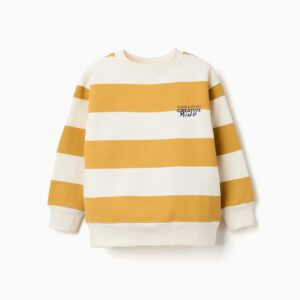 Sudadera perchada a rayas con estampado