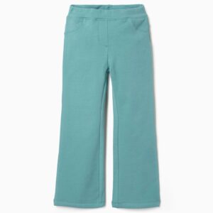 leggings niña azul-verdoso mezcla algodón forro perchado corte campana cintura elástica ajustable dos bolsillos traseros
