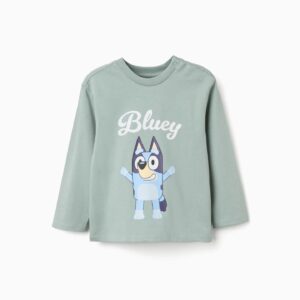 Camiseta de manga larga de algodón Bluey para bebés y niños.