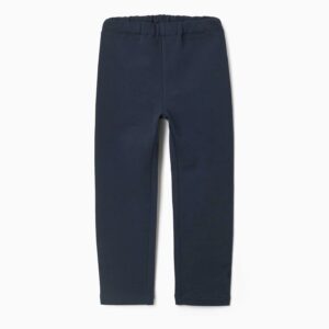 Leggings niña azul marino mezcla algodón forro perchado corte pitillo cintura elástica ajustable