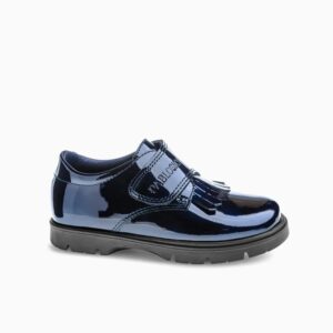 Zapato colegial nina Pablosky charol azul marino flecos velcro suela antideslizante