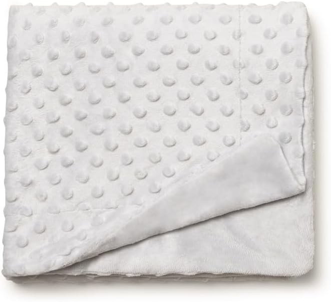 Set manta dou dou bebe osito minky borreguito gris puntos relieve 80x110 cm gorrito dormir nudos,