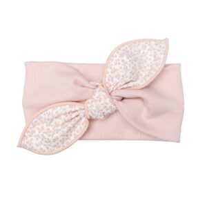 Diadema bebe nina flores pastel orejitas rosa elastica complemento jesusito lazo