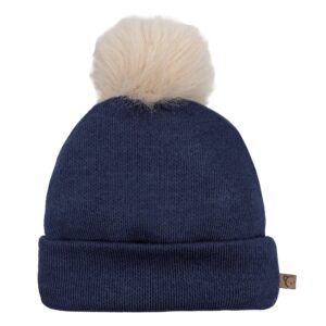 Gorro punto marino pompon pelo sintetico borde acanalado