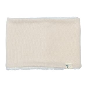 Cuello bebe Calamaro Oz punto blanco roto crema borreguito blanco etiqueta piel osito