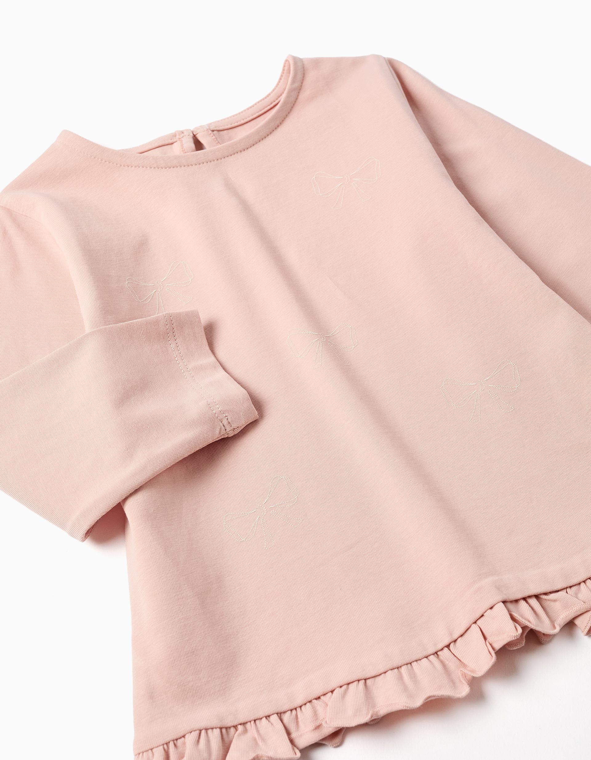 Camiseta bebé niña volantes rosa - Imagen 3