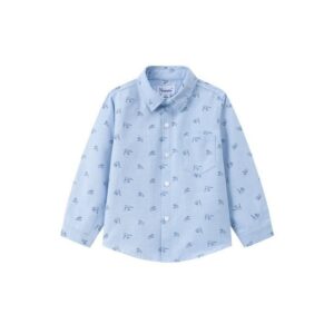 Camisa niño estampado pájaros azul