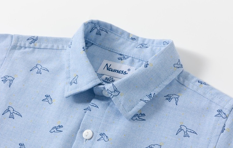 Camisa niño estampado pájaros azul - Imagen 3