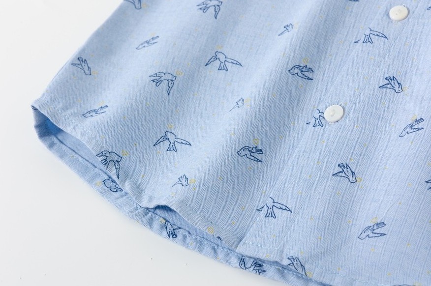 Camisa niño estampado pájaros azul - Imagen 4