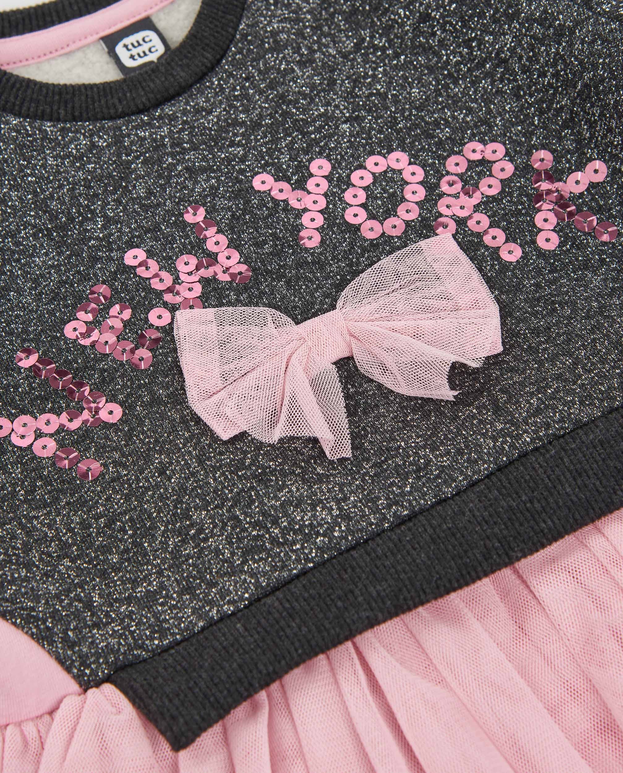 Vestido Niña Sudadera Brillante y Falda de Tul "New York" - Imagen 5