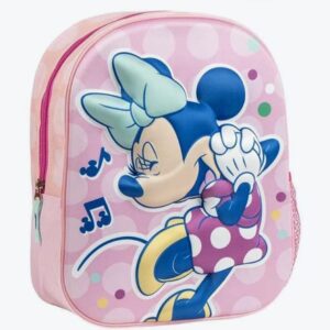 Mochila infantil Minnie Mouse rosa con relieve 3D