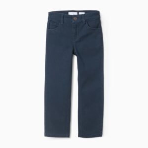 Pantalón niño sarga algodón azul oscuro Slim Fit cintura ajustable cuatro bolsillos Big Me