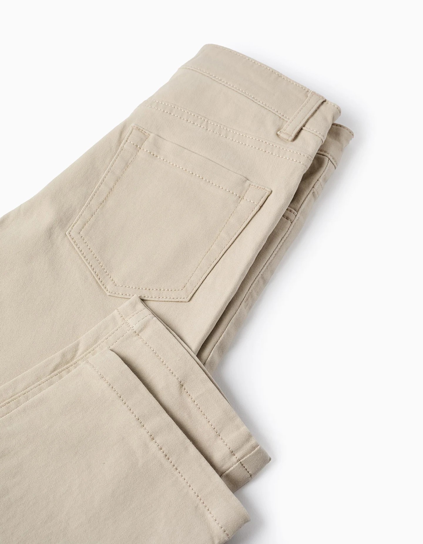 Pantalón Slim Fit niño sarga beige - Imagen 4
