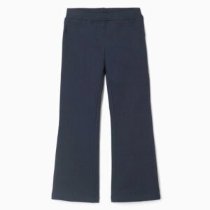 Leggings niña campana azul marino forro perchado algodón suave cintura elástica ajustable bolsillos traseros