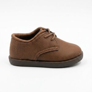 Zapato niño Cheyene habano marrón serraje microfibra estilo blucher cordones marrones suela fina flexible interior marrón oscuro plantilla logo Cheyene suela goma marrón oscuro estrellas antideslizante talla 19